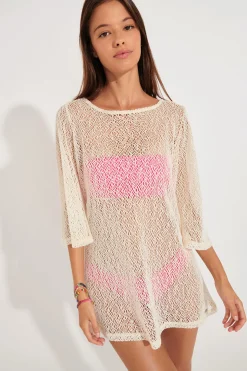 STRANDKLEDING TUNIEK Beige ATTIA BEACHBLISS