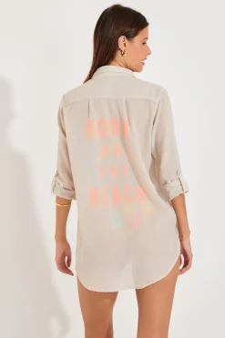 STRANDKLEDING TUNIEK Beige GARY ADILSON