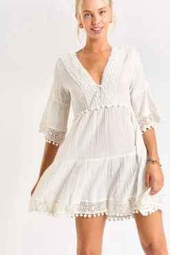 STRANDKLEDING TUNIEK Ecru NATALI JAYANY