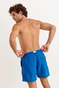 ZWEMSHORT HEREN Blauw MANLY POOLSCAPE